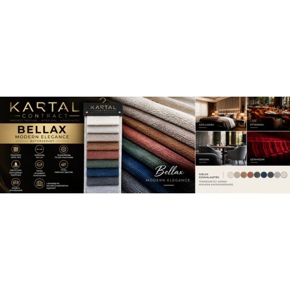 BELLAX bútorszövet – 75 000 Martindale, Antistain